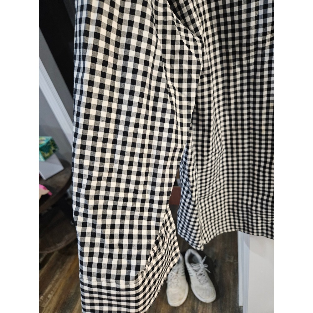 Lauren Ralph Lauren Womens 2X Gingham Button Down Shirt Black White Pink Trim - Picture 5 of 6